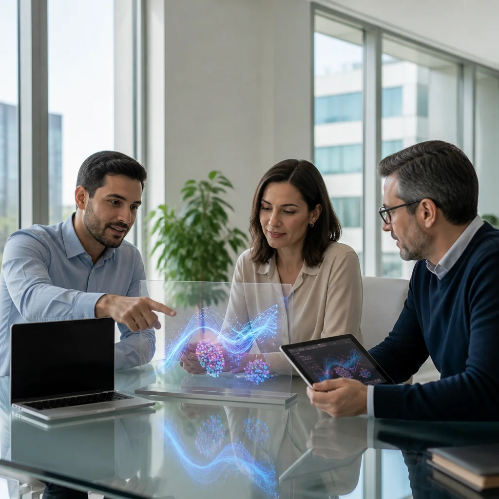 Equipo de strategicaios trabajando en modelos AI